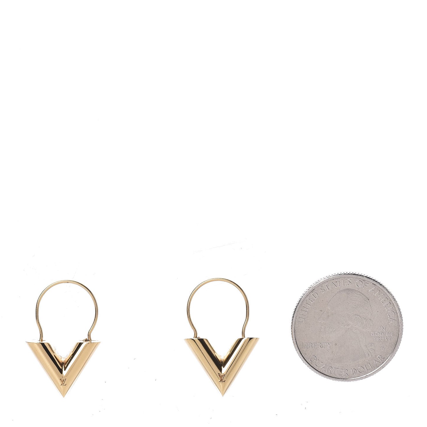 Brass Essential V Hoop Earrings Gold