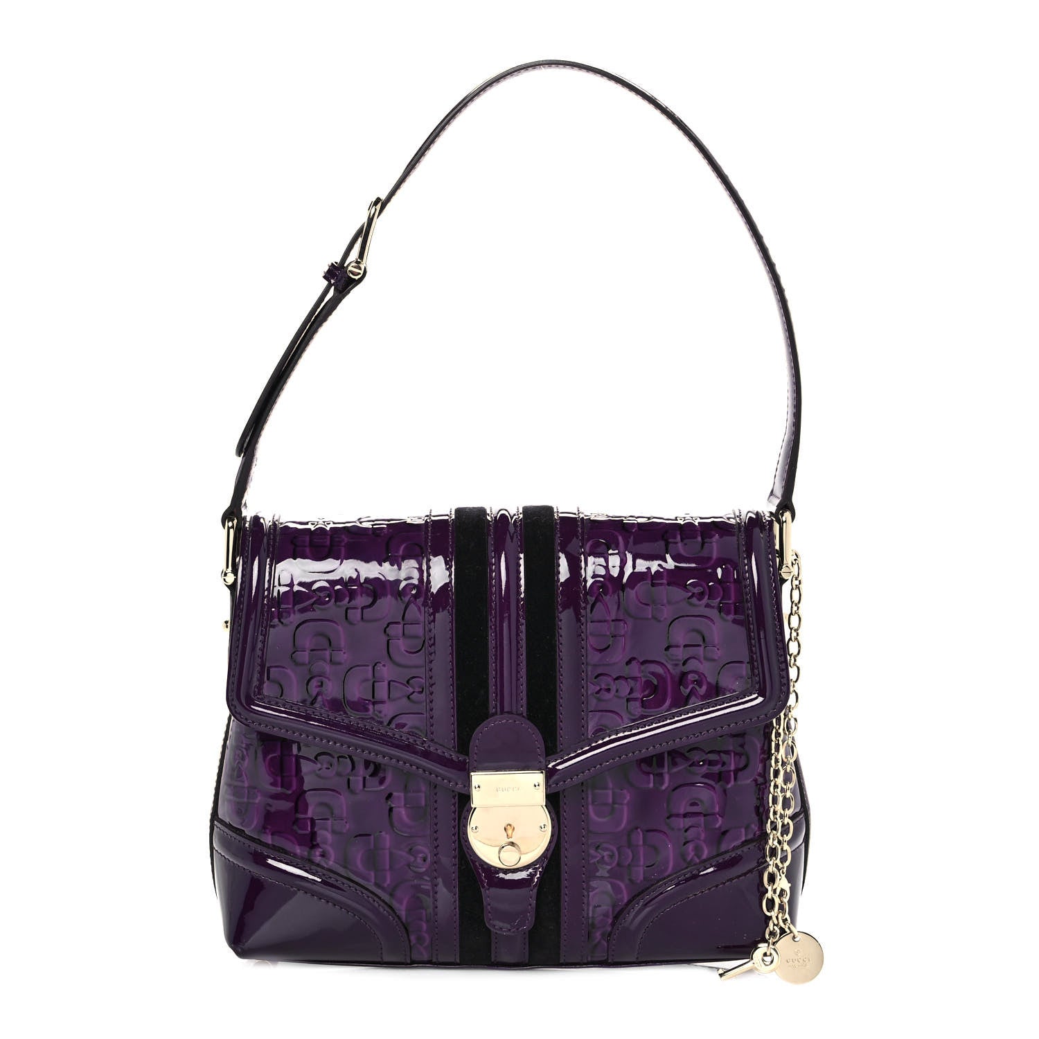 Gucci Patent Horsebit Treasure Flap Purple 1 of 10