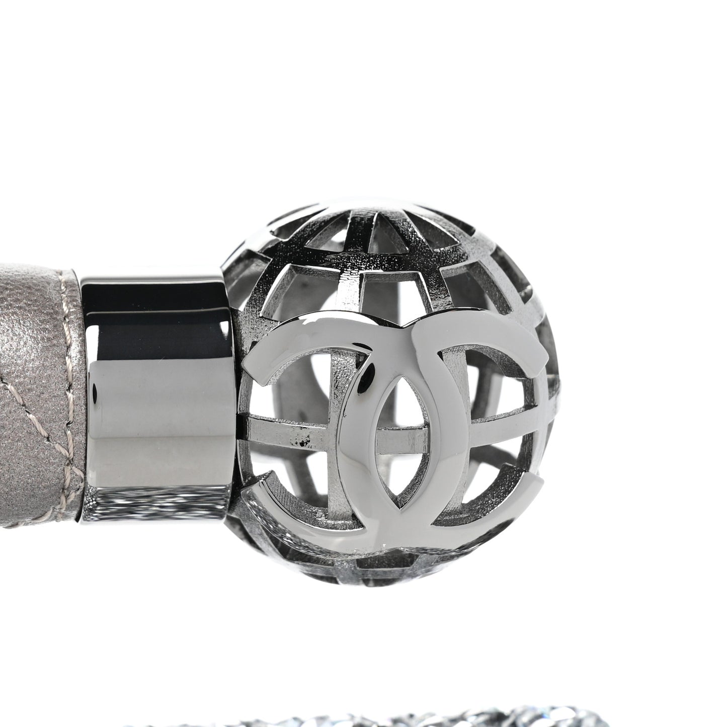 Crystal Satin Metal Handle Evening Clutch Silver