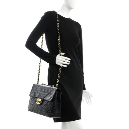 Chanel Lambskin Quilted XL Jumbo Single Flap Black 2 of 13