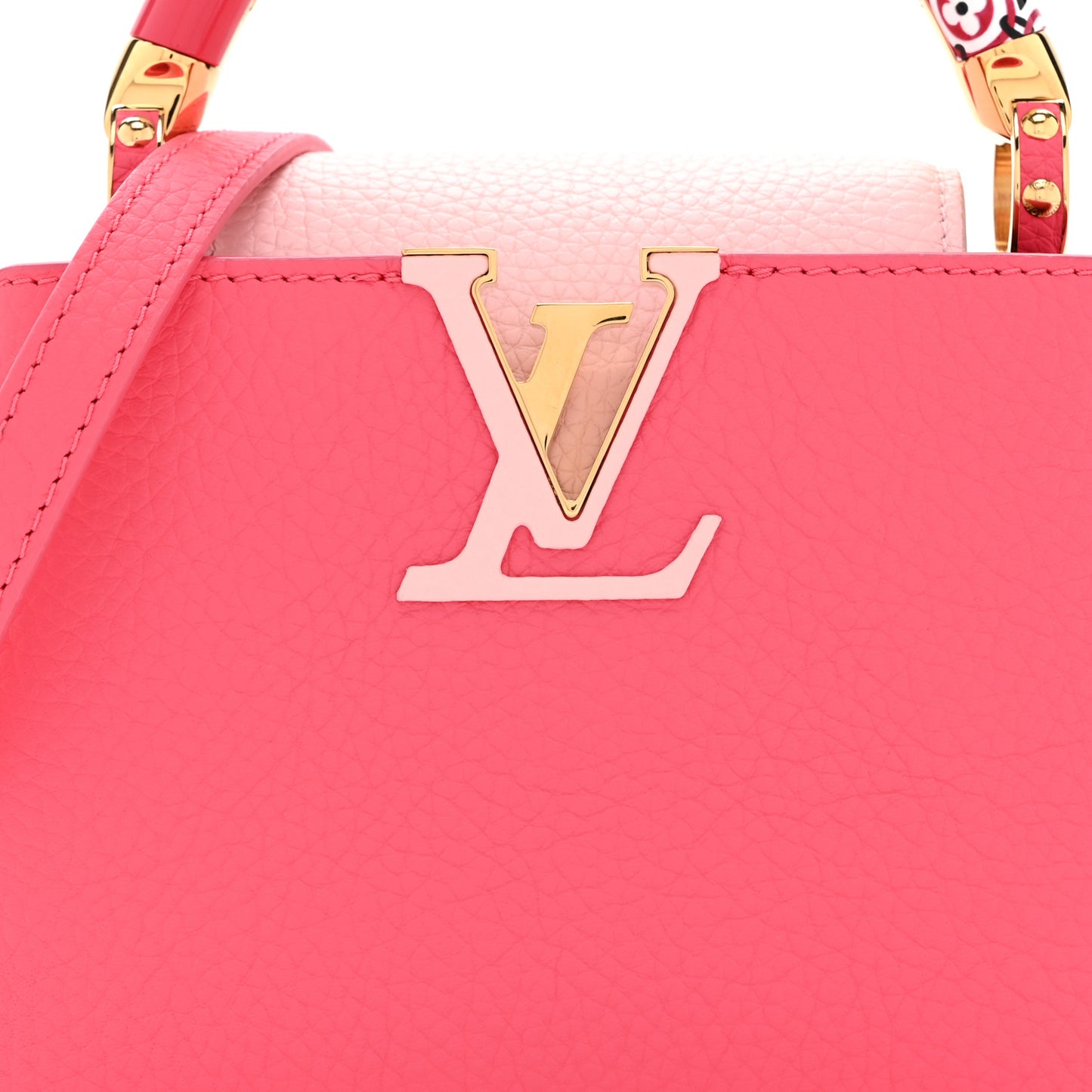 Taurillon Monogram Tile Capucines Mini Dragonfruit Ballet Pink