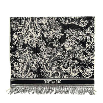 Christian Dior Cotton Toile De Jouy Reverse Towel Blue Ivory 1 of 3