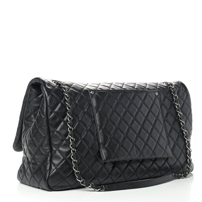 Chanel Calfskin Quilted XXL Travel Flap Bag Black 2 of 9