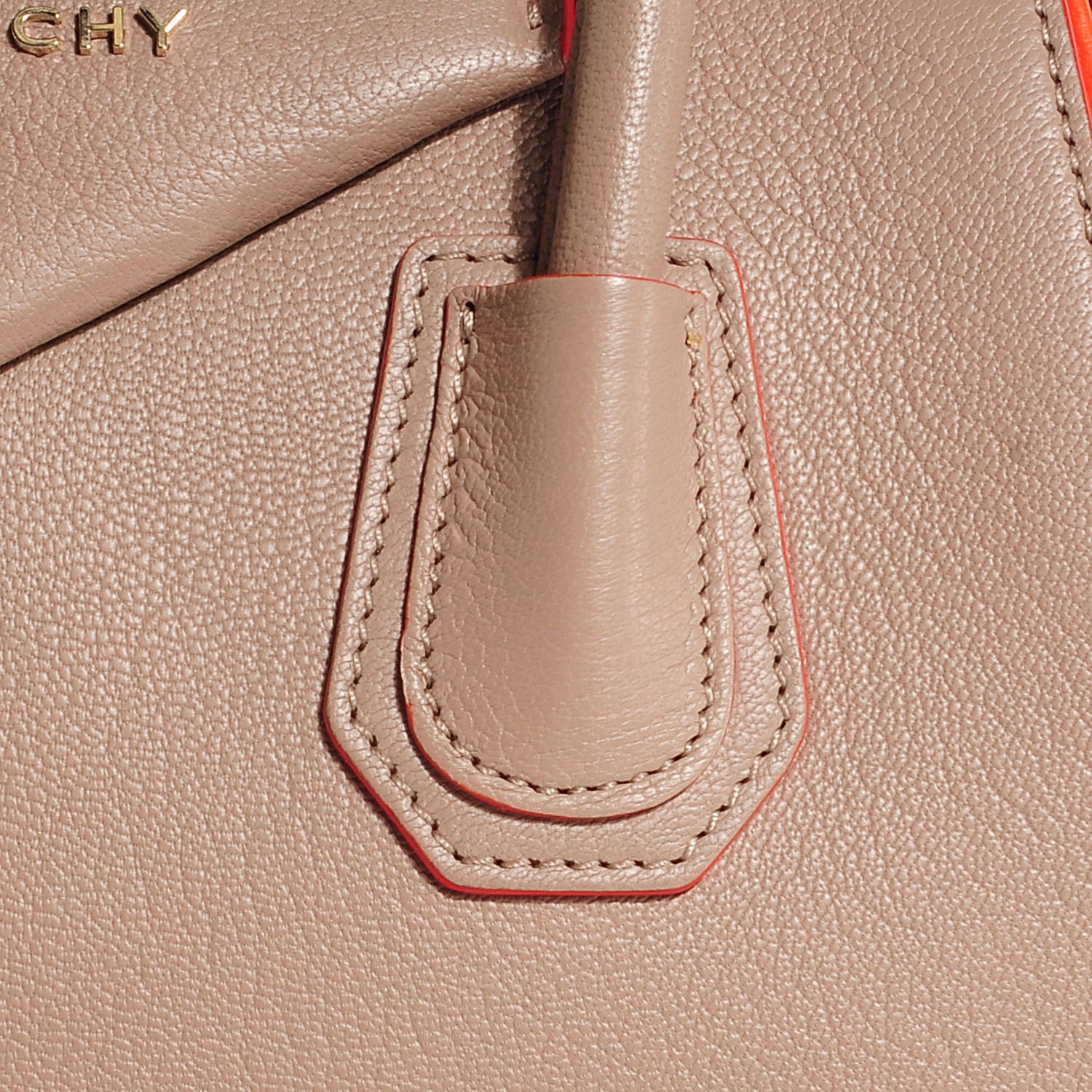 Givenchy Sugar Grained Goatskin Small Tri-Color Antigona Taupe Black Orange 7 of 11