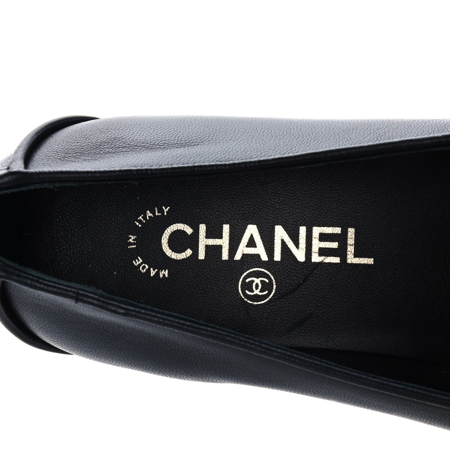 Chanel Lambskin Quilted Womens CC Loafers 39 Black 7 of 10