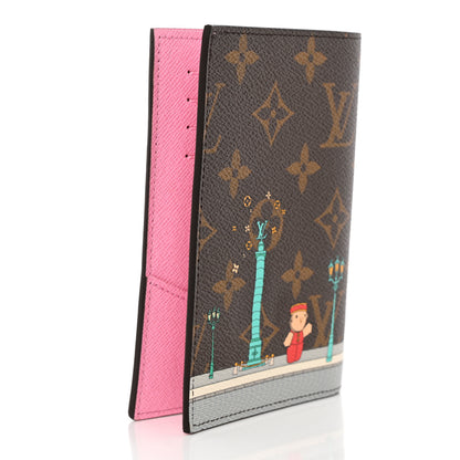 Louis Vuitton Monogram 2022 Christmas Animation Paris Passport Cover Pink 3 of 9