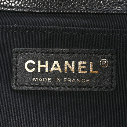 Chanel Caviar Chevron Quilted Medium Boy Flap Black 6 of 10
