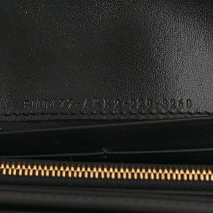 Fendi Vitello Kyoto Metal Fendi Roma Logo Chain Continental Wallet Black 6 of 10