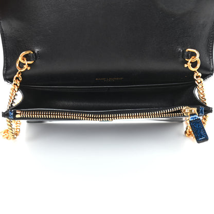 Saint Laurent Glitter Small Monogram Kate Tassel Satchel Cobalt 5 of 9