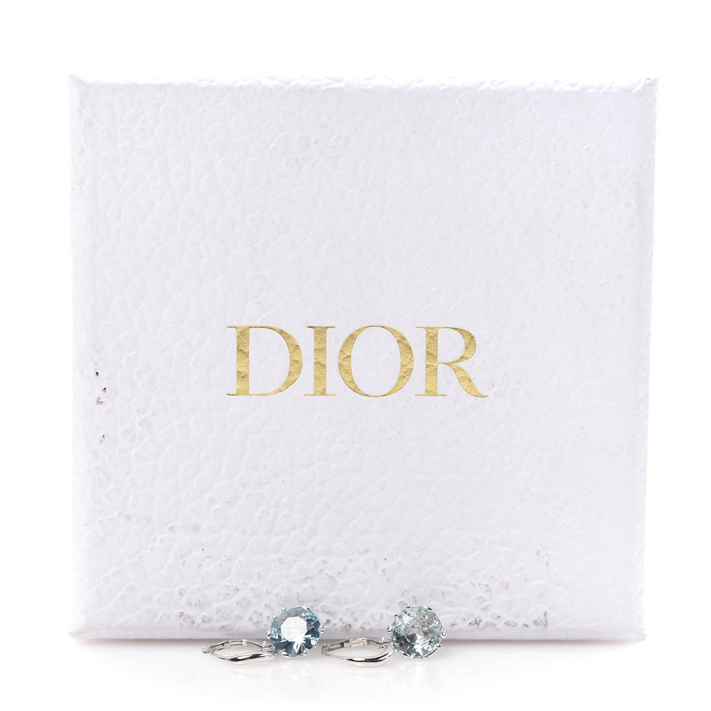 18K White Gold Diamond Aquamarine Oui Drop Earrings