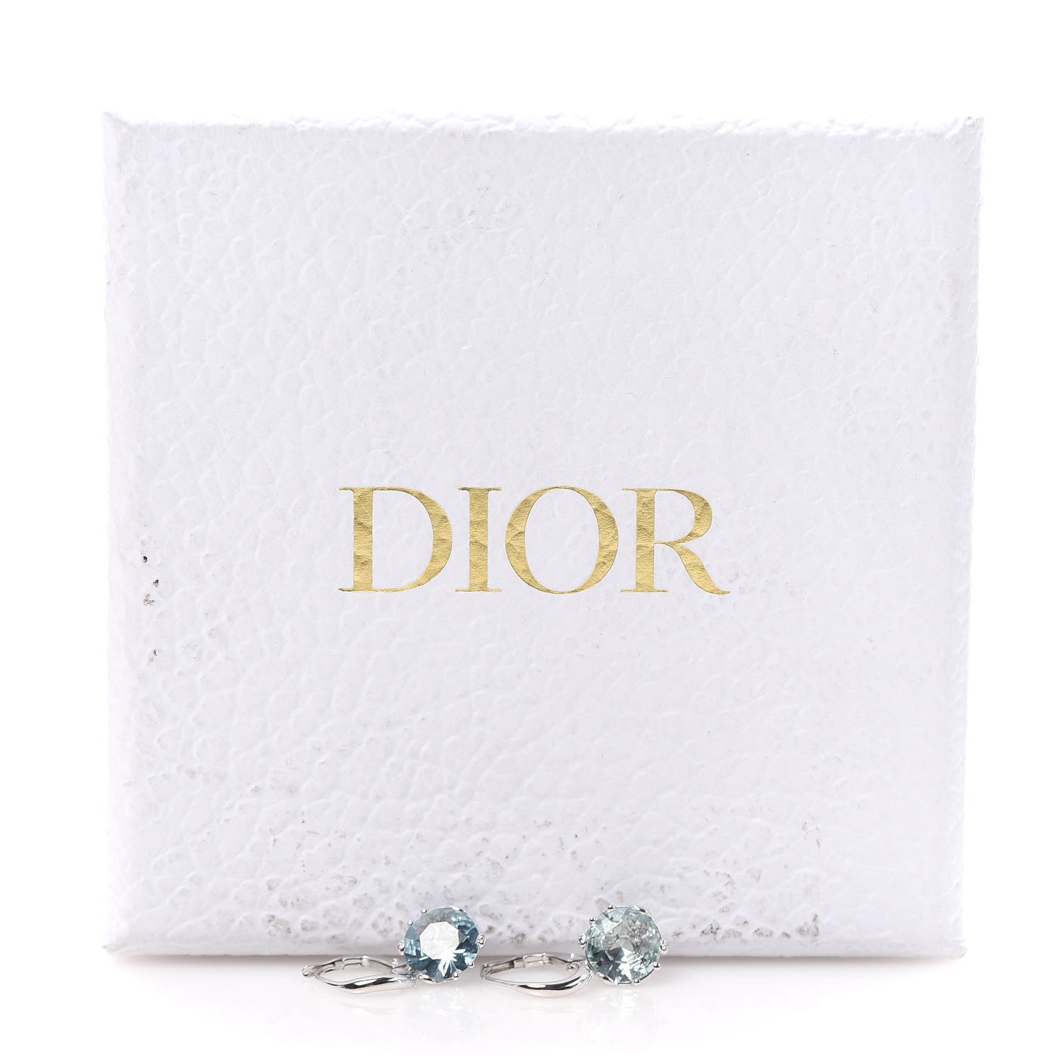 Christian Dior 18K White Gold Diamond Aquamarine Oui Drop Earrings 6 of 6