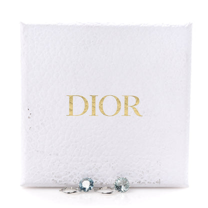 Christian Dior 18K White Gold Diamond Aquamarine Oui Drop Earrings 6 of 6