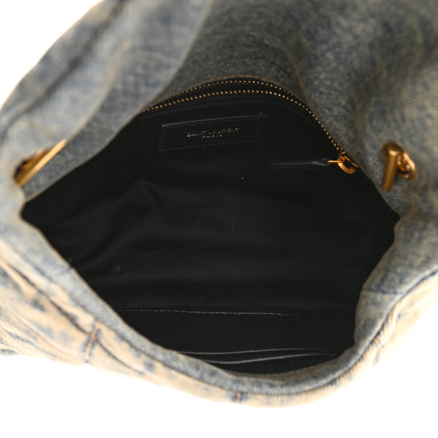 Denim Quilted Toy Loulou Puffer Monogram Chain Satchel Rodeo Blue