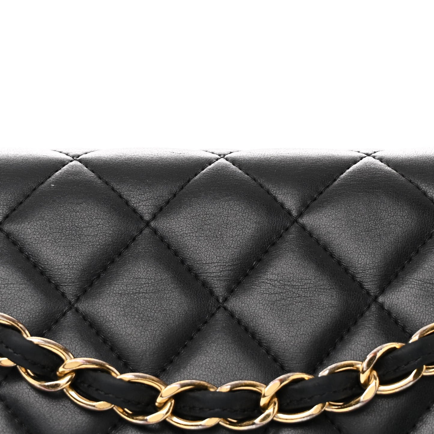 Lambskin Quilted Jumbo Double Flap Black