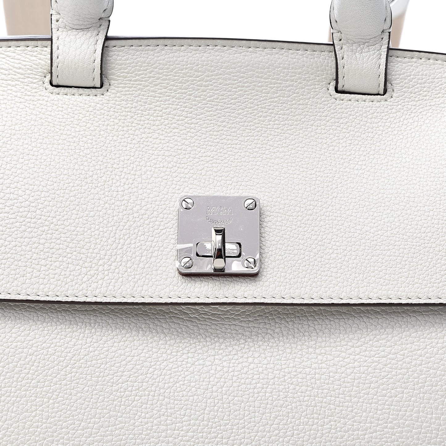 Grained Calfskin Medium Milla Convertible Backpack White Flake