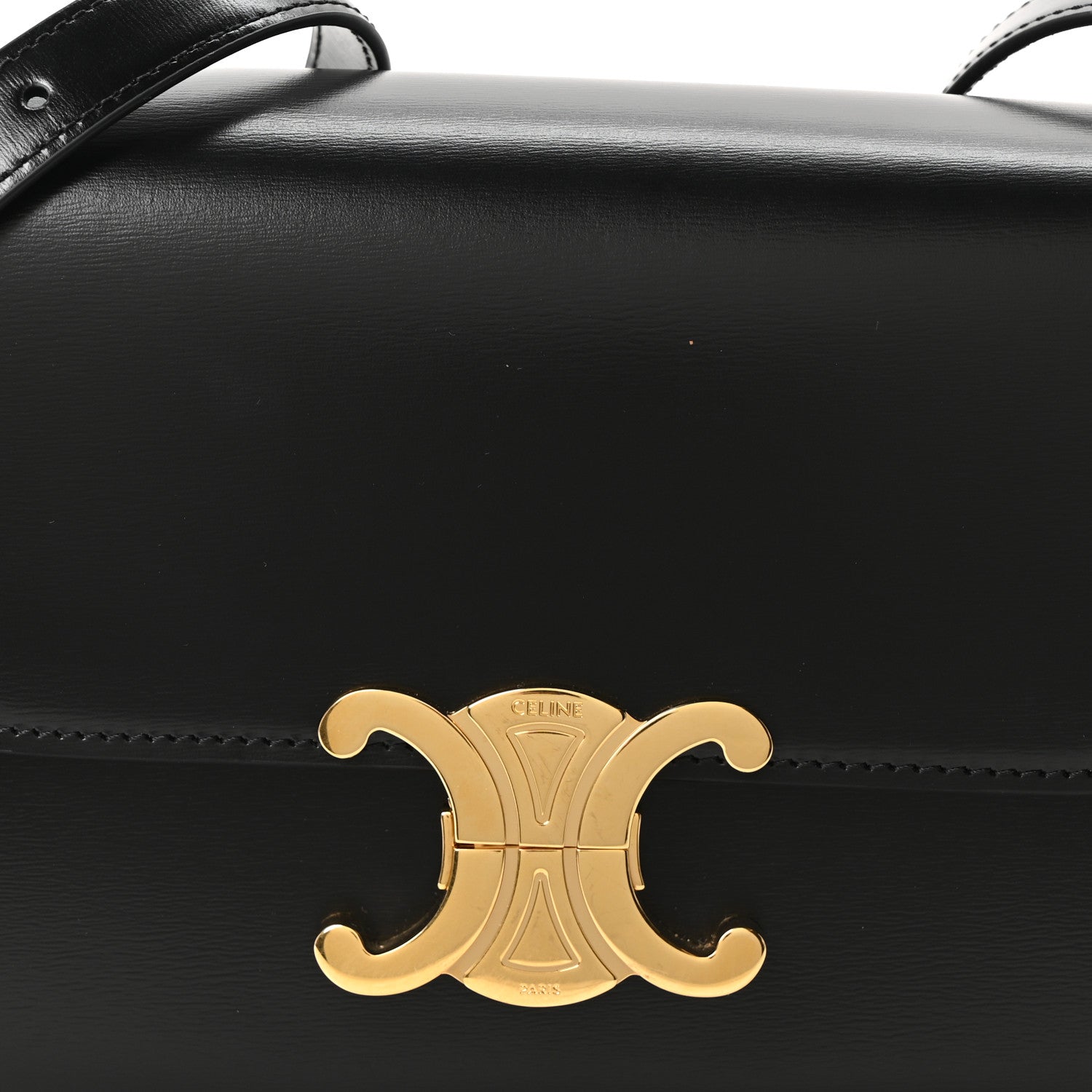 Celine Shiny Calfskin Teen Triomphe Black 8 of 10