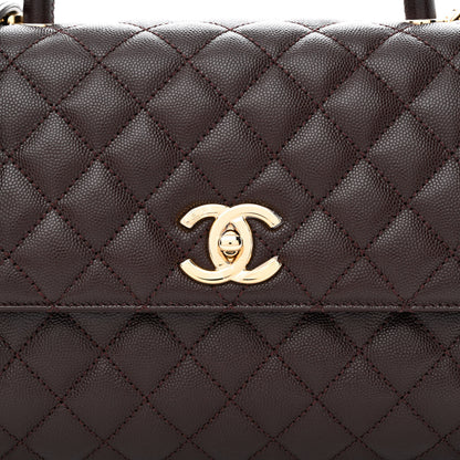 Chanel Caviar Quilted Small Coco Handle Flap Dark Brown 8 of 11