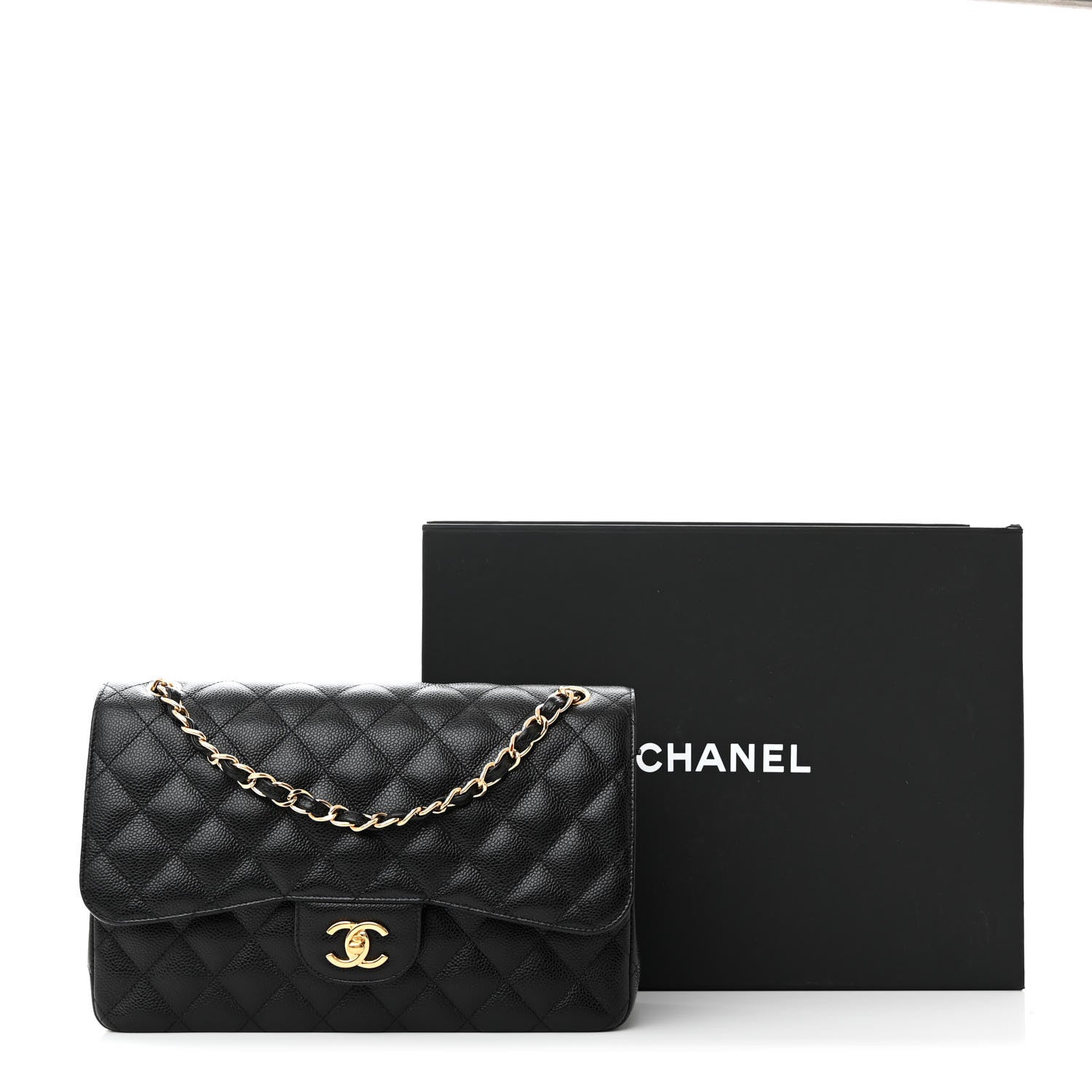 Chanel Caviar Quilted Jumbo Double Flap Black 11 of 11