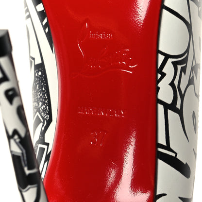 Christian Louboutin Calfskin WallGraf So Kate 120 Pumps 37 Black White 6 of 7
