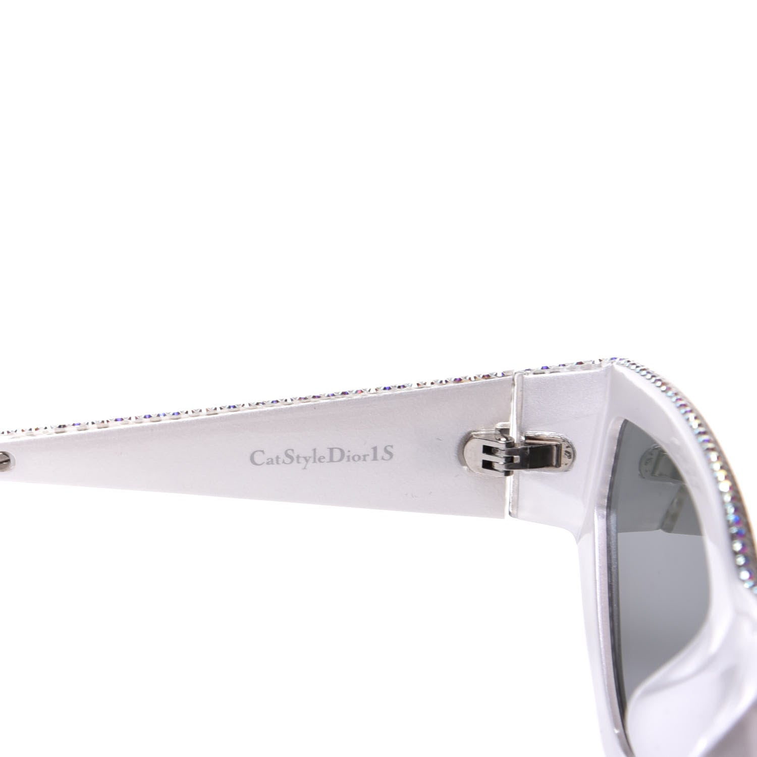 Christian Dior Acetate Crystal CatStyleDior1S Sunglasses Silver 6 of 7