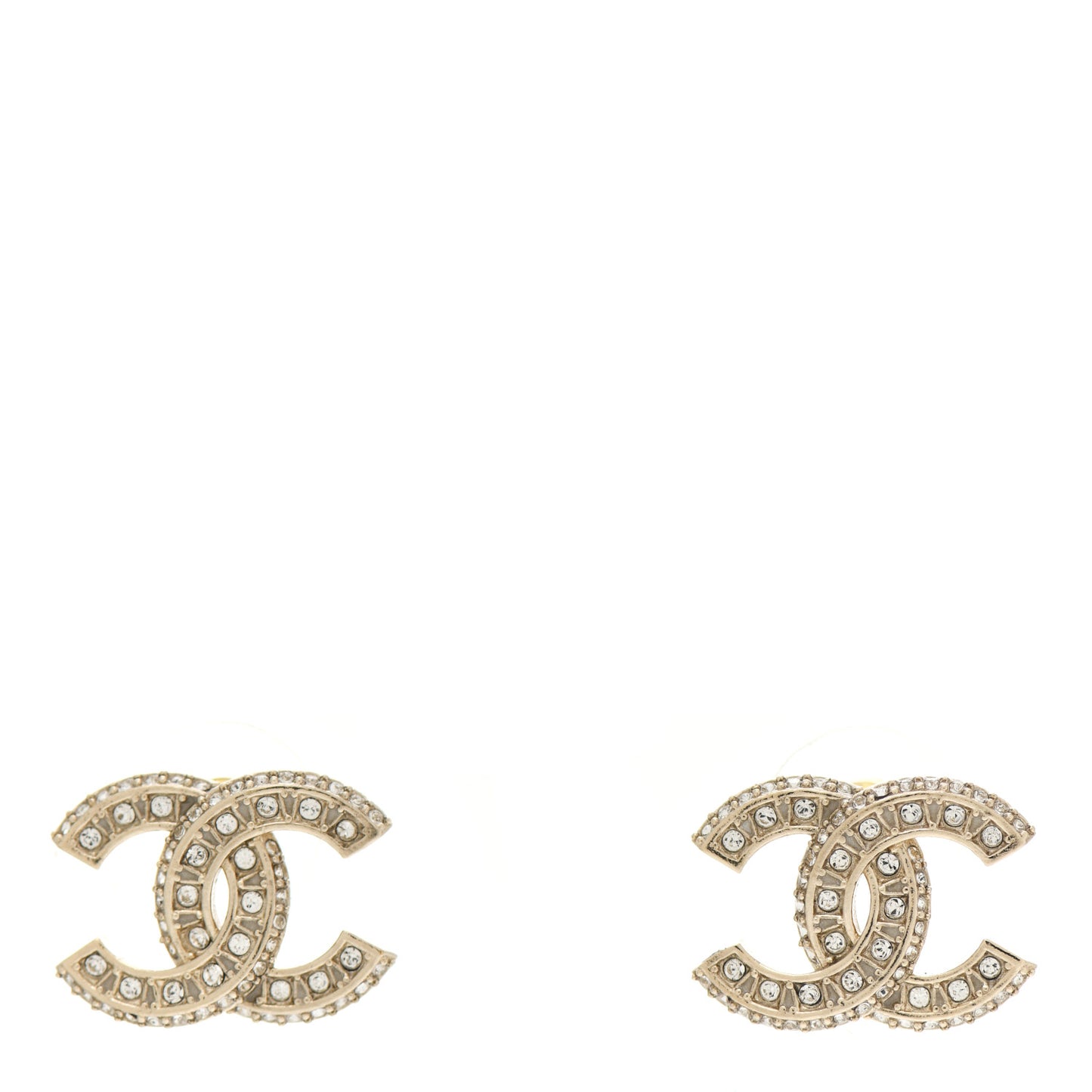 Crystal Timeless CC Earrings Light Gold