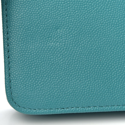 Chanel Caviar Quilted Vintage Mademoiselle Wallet On Chain WOC Turquoise 9 of 12