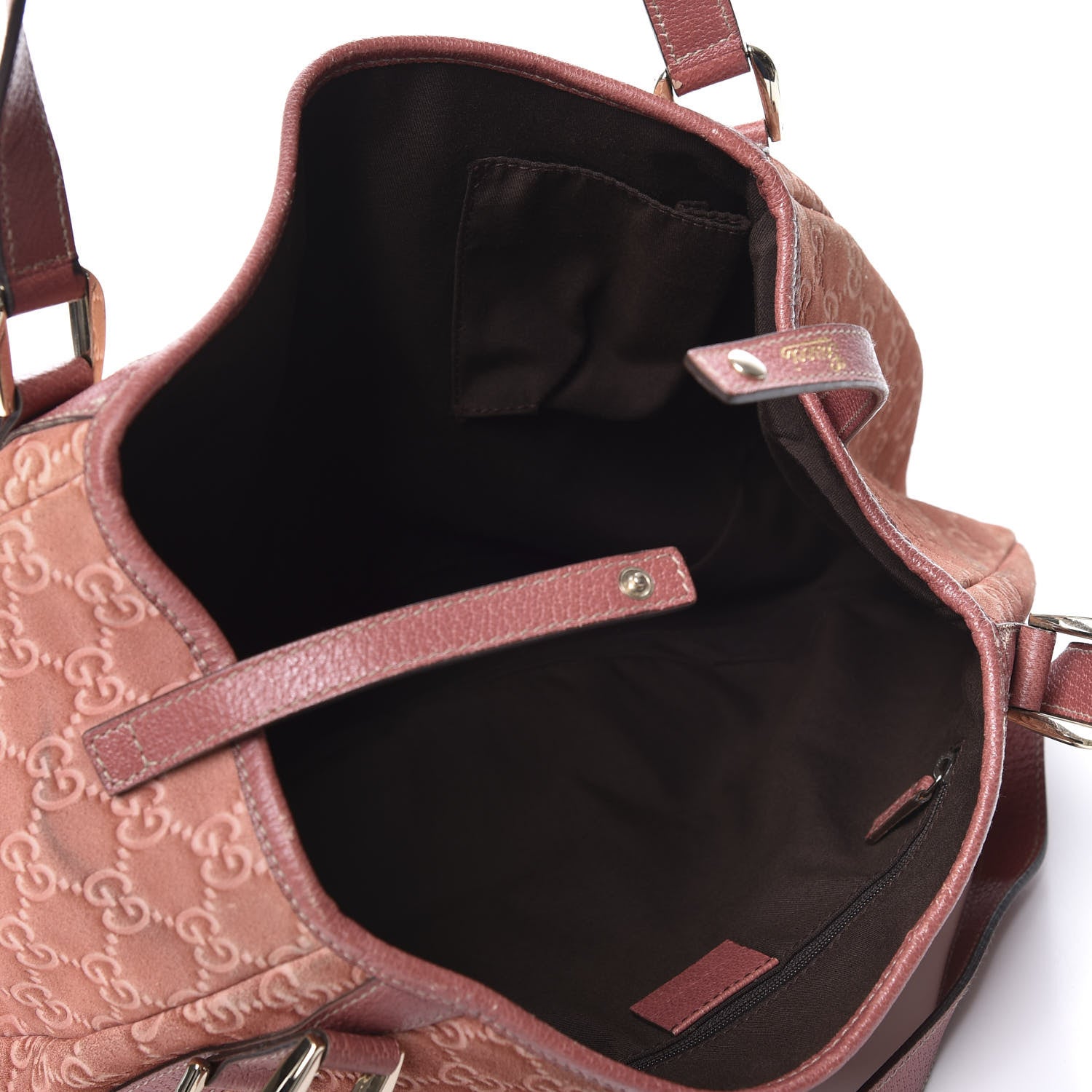 Gucci Suede Guccissima Medium Abbey Shoulder Bag Pink 4 of 11