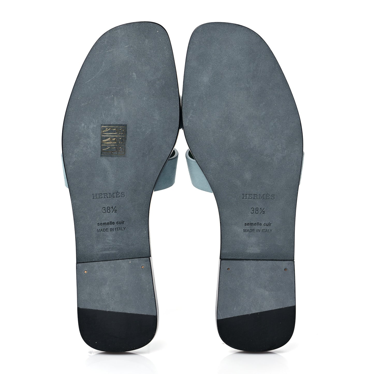 Suede Goatskin Oran Sandals 38.5 Vert D'Eau