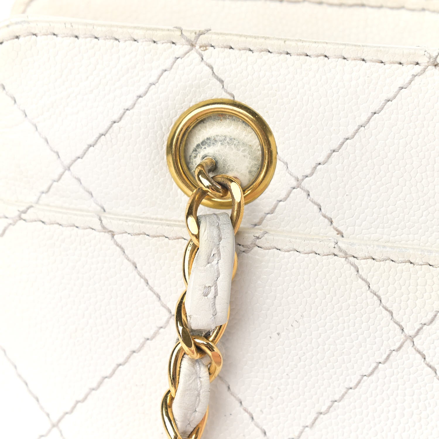 Chanel Caviar Stitched Shoulder Bag White 24 of 27