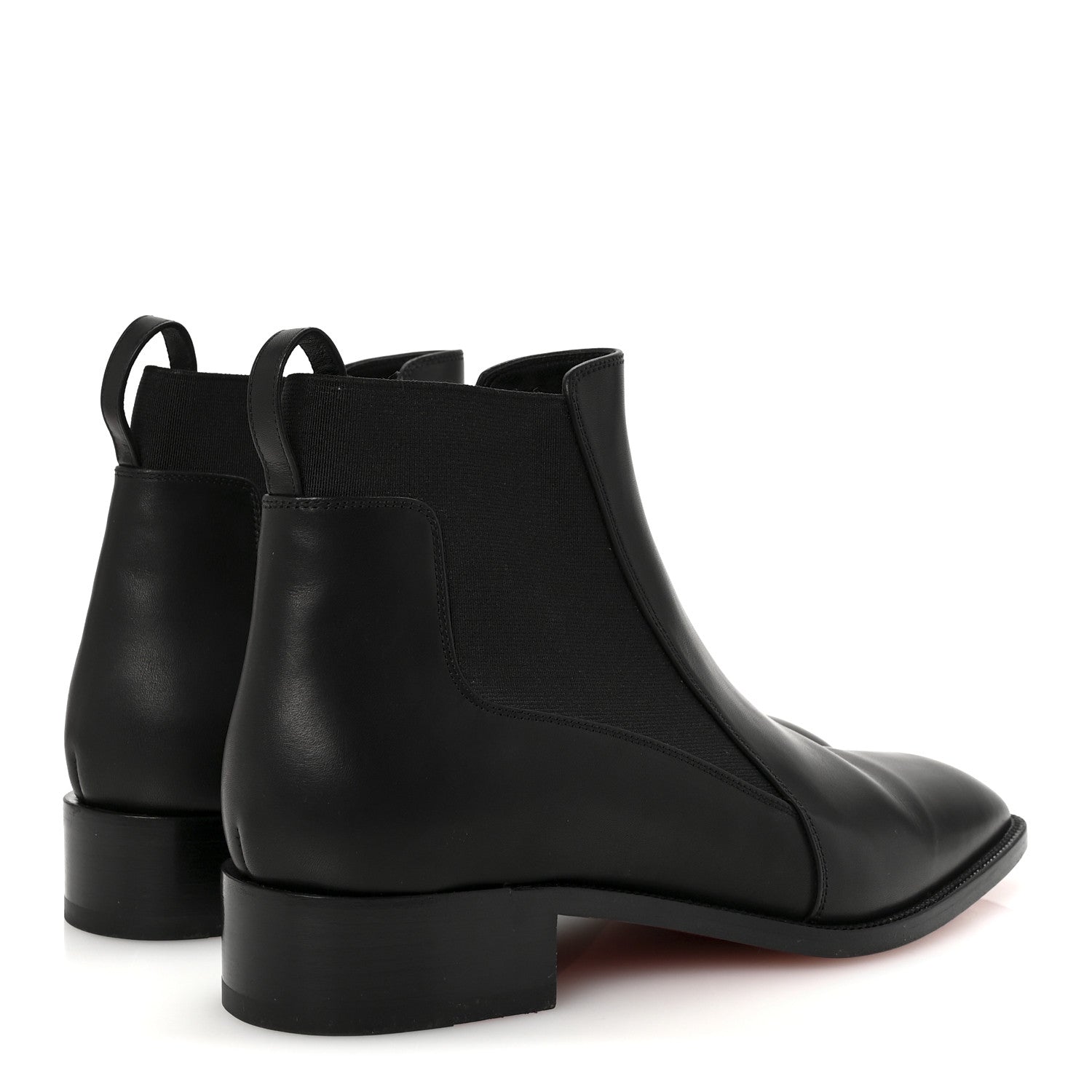 Christian Louboutin Calfskin Ingrassato Womens Marmada Flat Chelsea Boots 39.5 Black 5 of 8