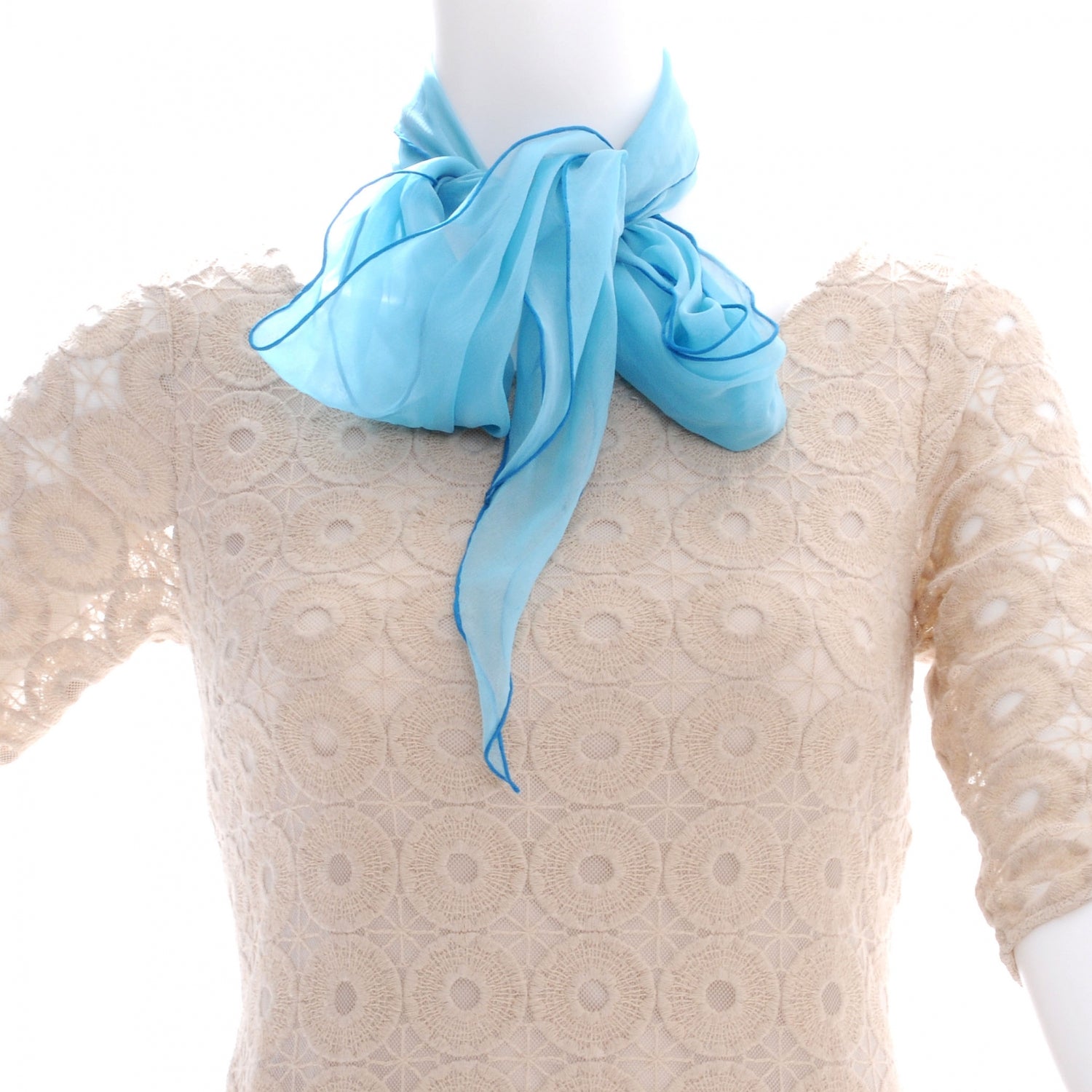 Hermes Silk Mousseline Pointu Triangle Scarf Bleu 4 of 12