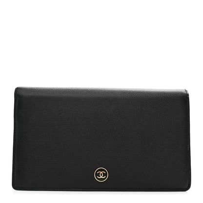 Chanel Grained Calfskin CC Button Yen Wallet Black 1 of 8