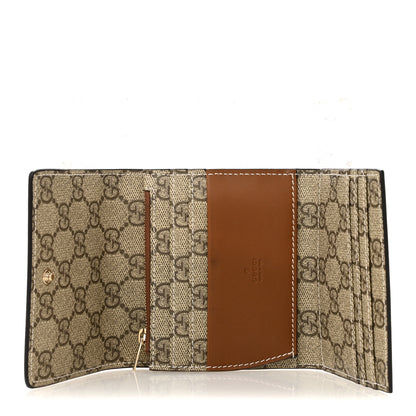 Gucci Arabella Calfskin GG Supreme Emblem Medium Zip Wallet  Sundial Beige Ebony Dark Brown 5 of 8
