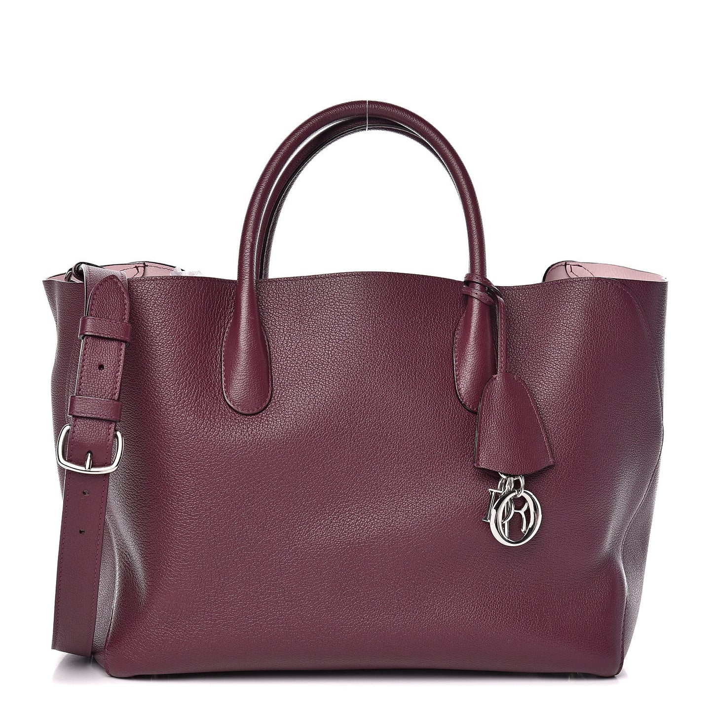 Supple Grained Calfskin Large Open Bar Tote Purple