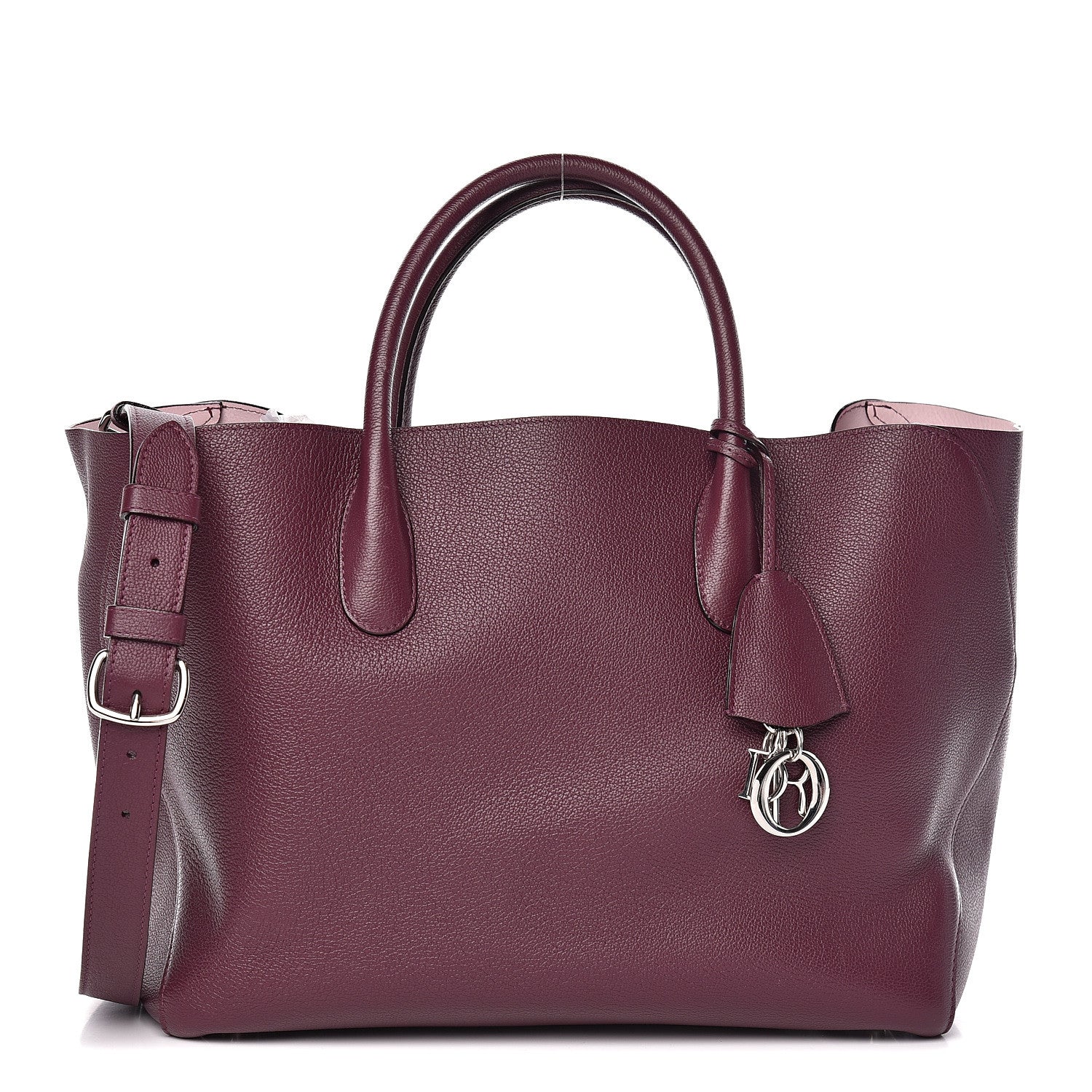 Christian Dior Supple Grained Calfskin Large Open Bar Tote Purple 1 of 11