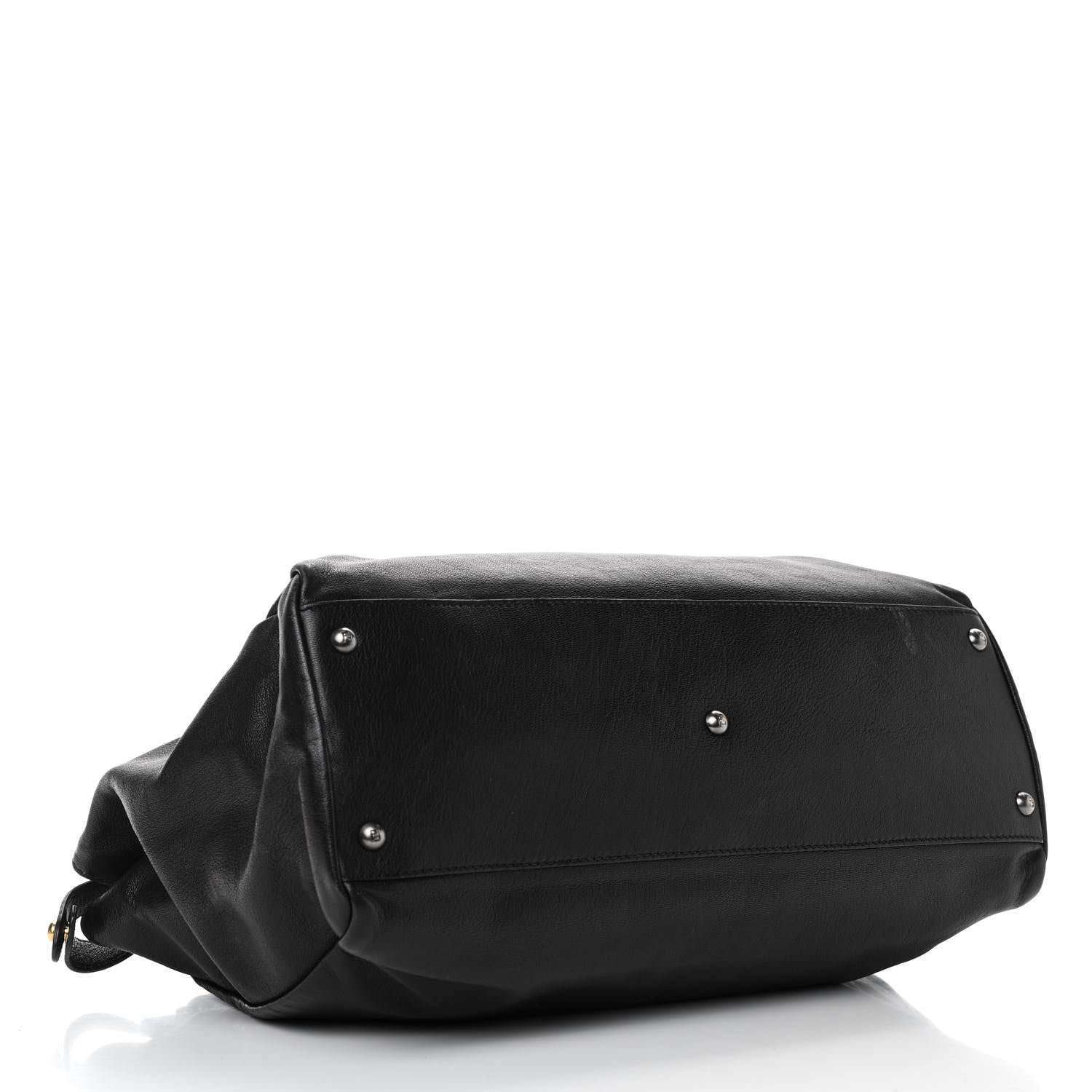 Fendi Goatskin Large Peekaboo Iconic Satchel Black 3 of 5