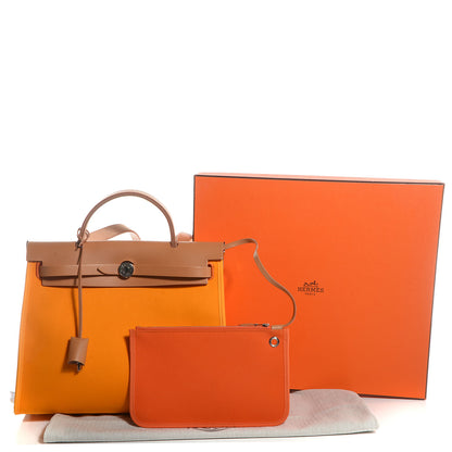 Hermes Toile Herbag Zip 31 PM Jaune d'Or 10 of 18