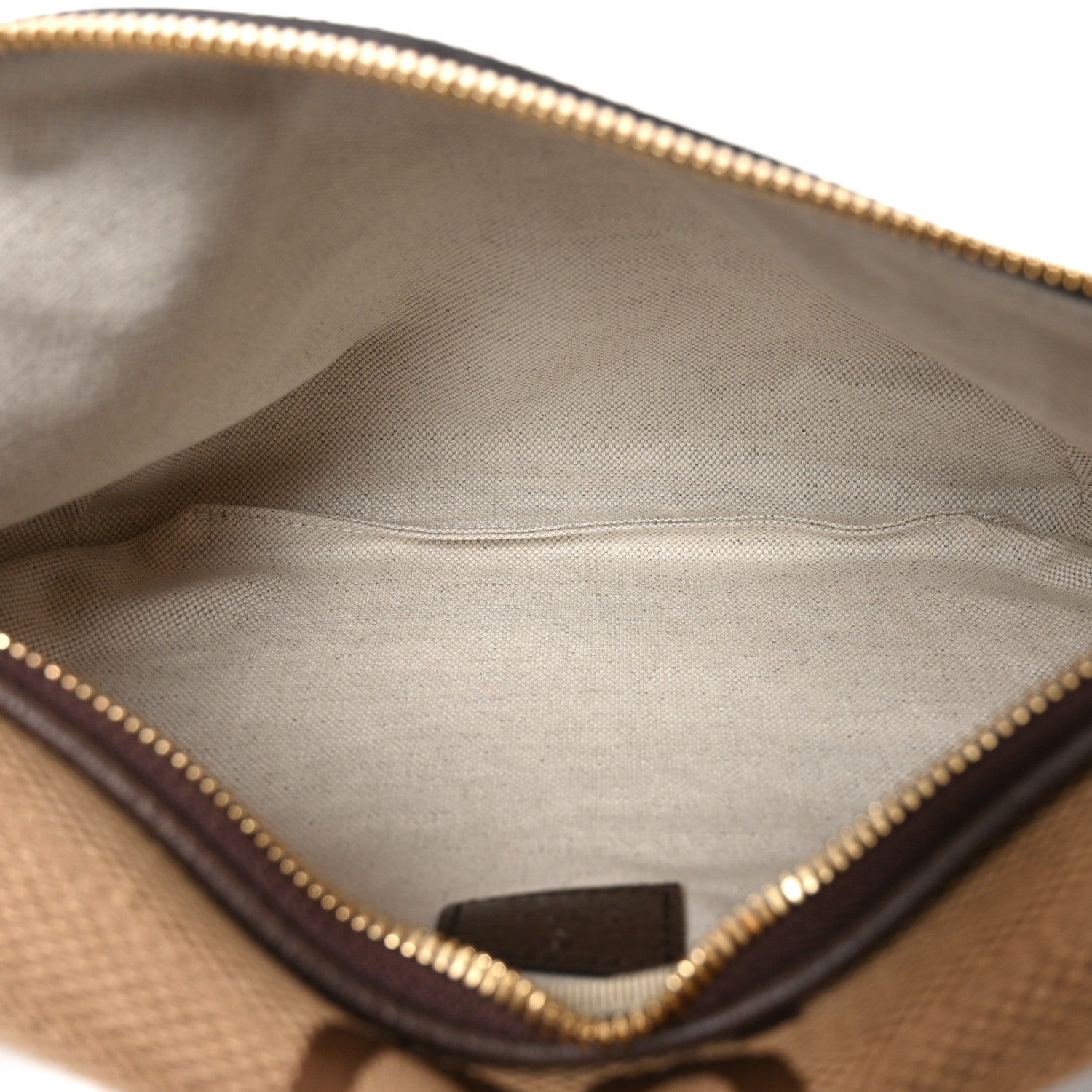 Gucci Monogram Jumbo GG Textured Dollar Calfskin Web Belt Bag Camel Ebony New Acero 5 of 10