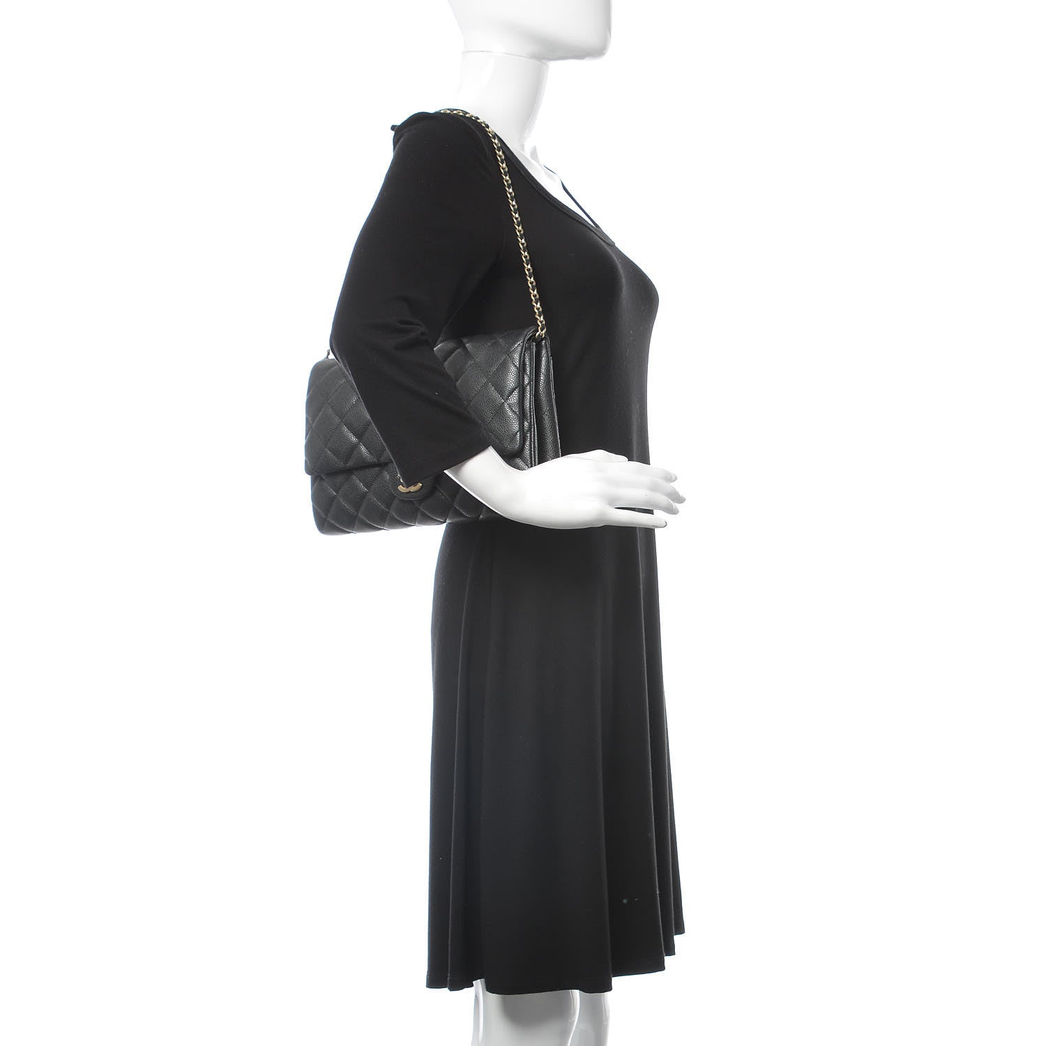 Chanel Caviar Quilted Clutch With Chain Flap Black 2 of 10