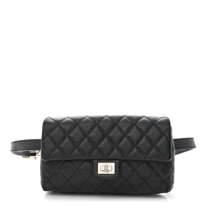 Chanel Grained Calfskin Quilted 2.55 Reissue Flap Belt Bag Clutch Black 1 of 12