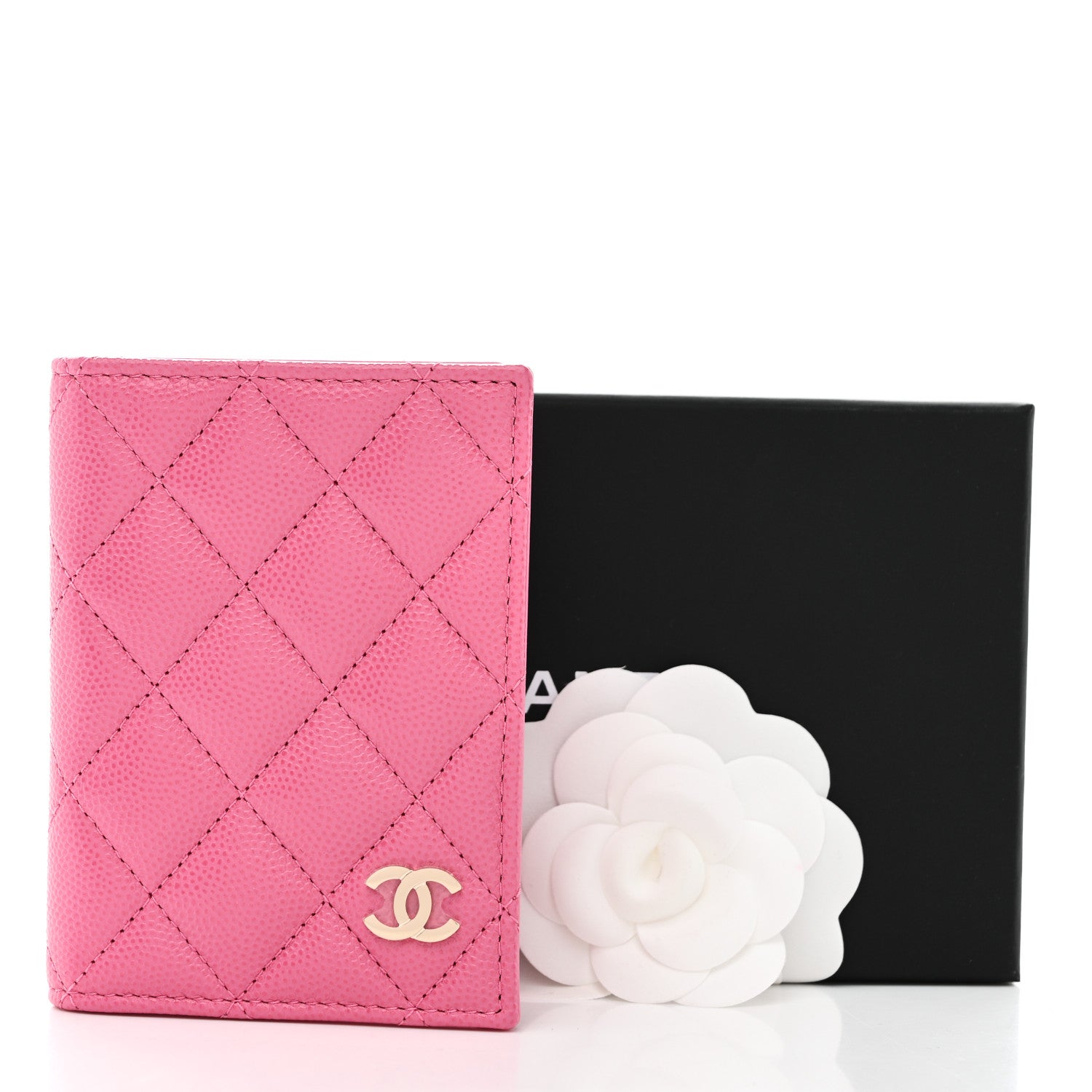 Chanel Caviar Quilted Card Holder Wallet Pink 9 of 9