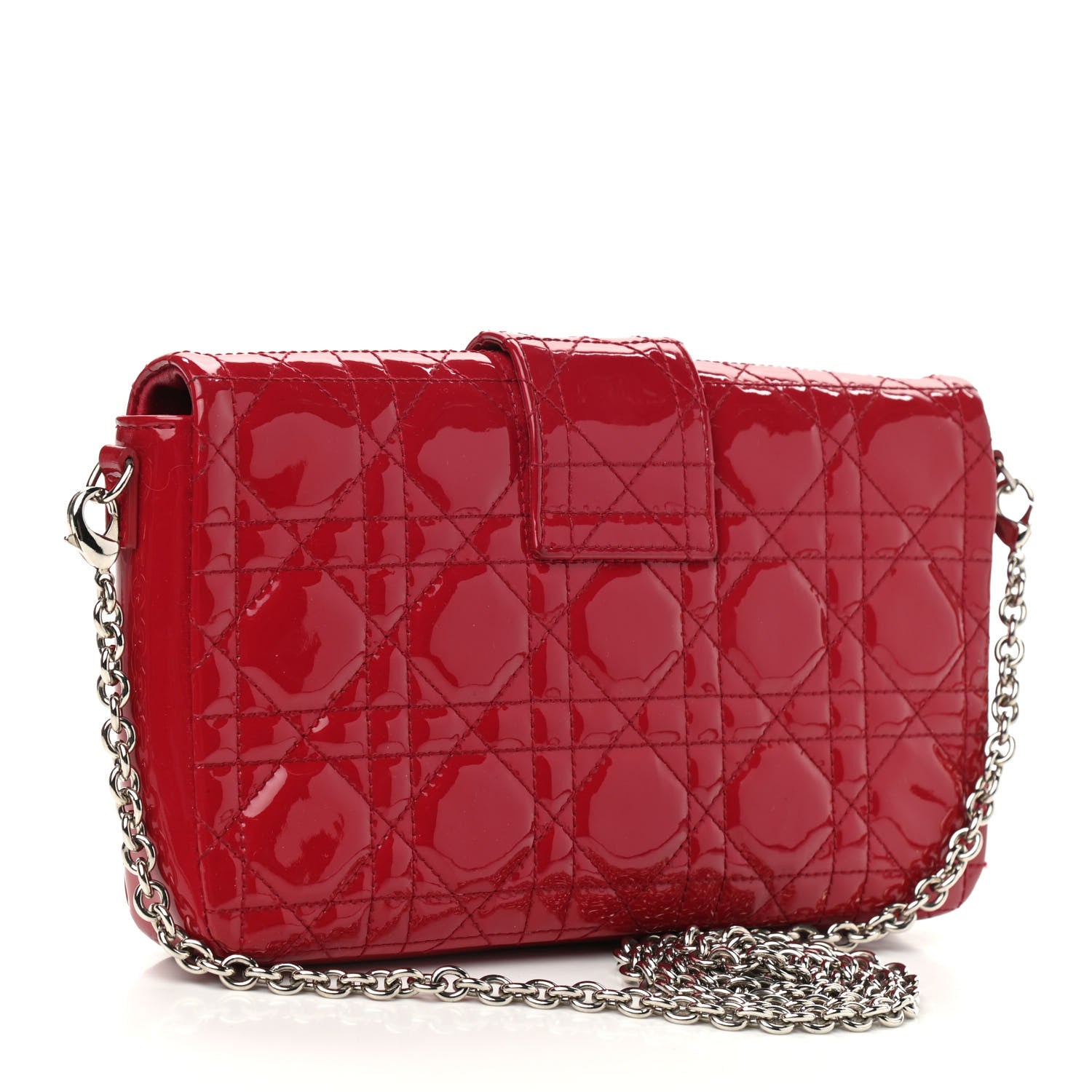 Christian Dior Patent Cannage New Lock Pouch Red 3 of 11