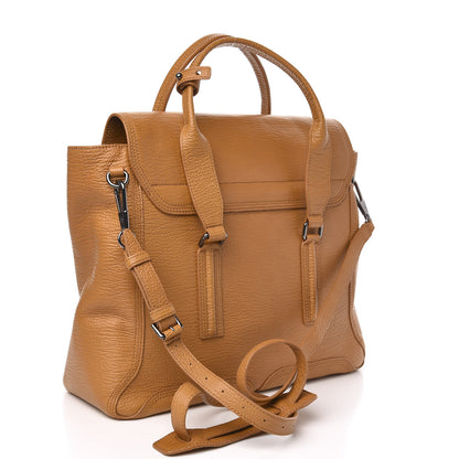3.1 Phillip Lim 3.1 Textured Calfskin Large Pashli Satchel Amber 3 of 10