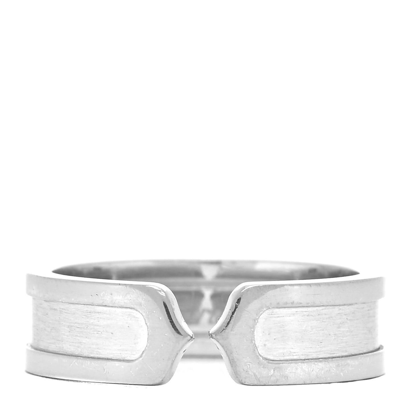 18K White Gold 6.5mm C De Cartier Ring 60 9