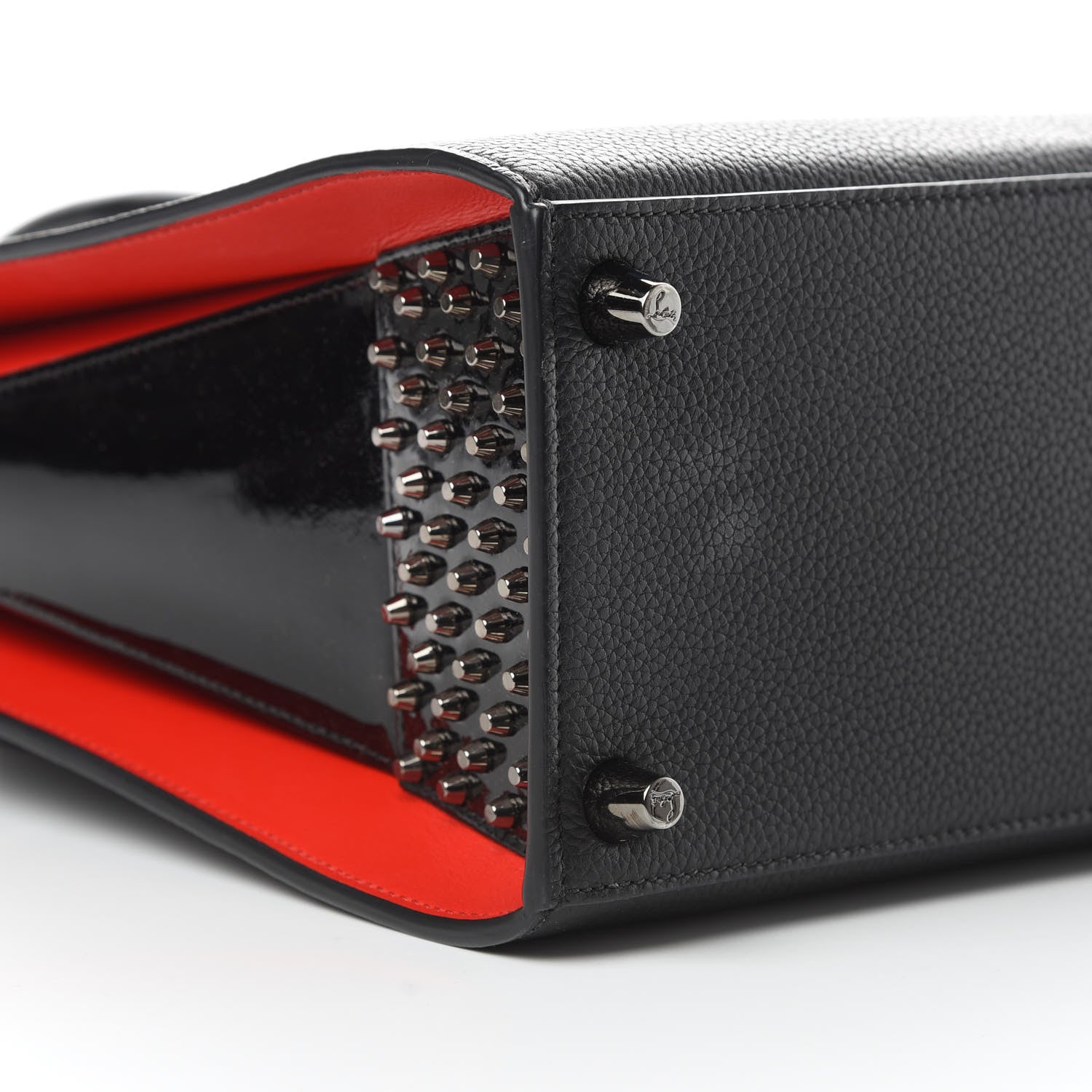 Christian Louboutin Calfskin Empire Patent Studded Medium Paloma Black 9 of 14