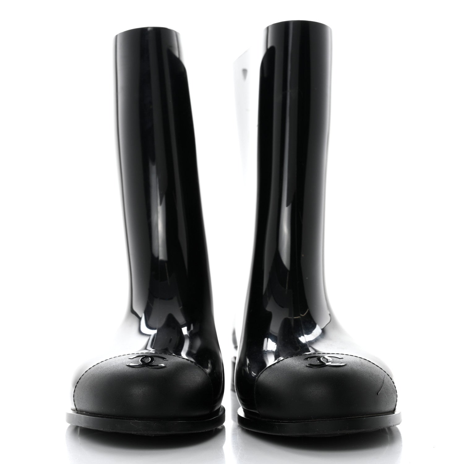 Chanel Rubber Rain Boots 40 Black 2 of 8