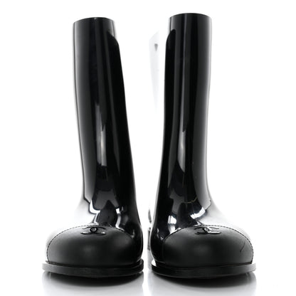 Chanel Rubber Rain Boots 40 Black 2 of 8