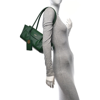 Salvatore Ferragamo Hammered Calfskin Small Firenze East West Tote Bag Forest Green 2 of 10