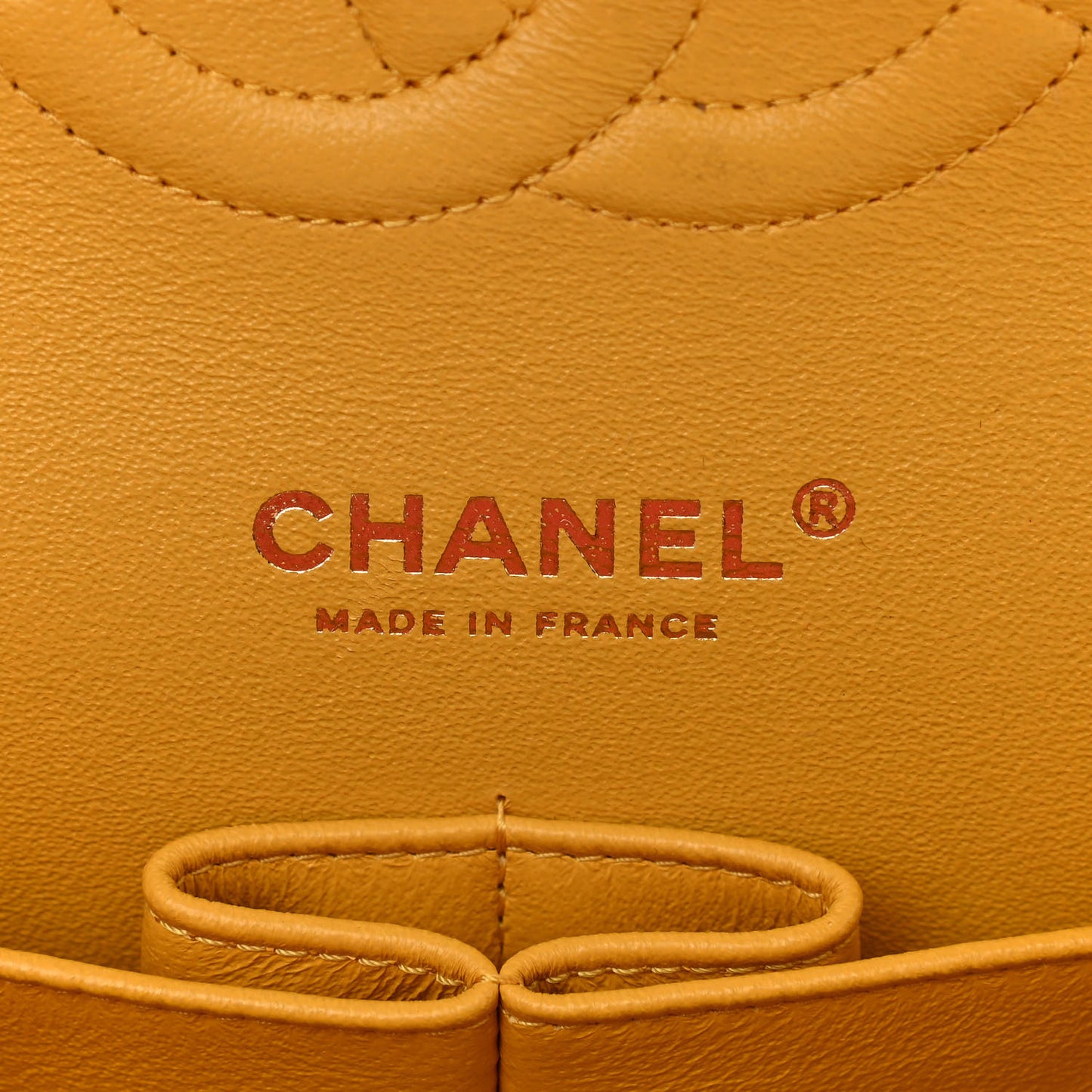 Caviar Quilted Medium Double Flap Yellow