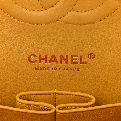 Chanel Caviar Quilted Medium Double Flap Yellow 6 of 12